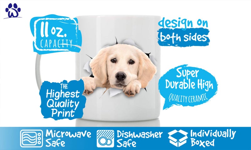 Winston Bear Winston & Bear Peaking Labrador Mug - Ceramic Dog Coffee Mug Gift for Dog Lovers Mom and Dad - Perfect Birthday or Christmas, Father's or Mother's Day Gift (11oz) - Image 3